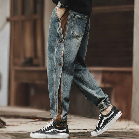Side Line Denim Jogger Pants P1330